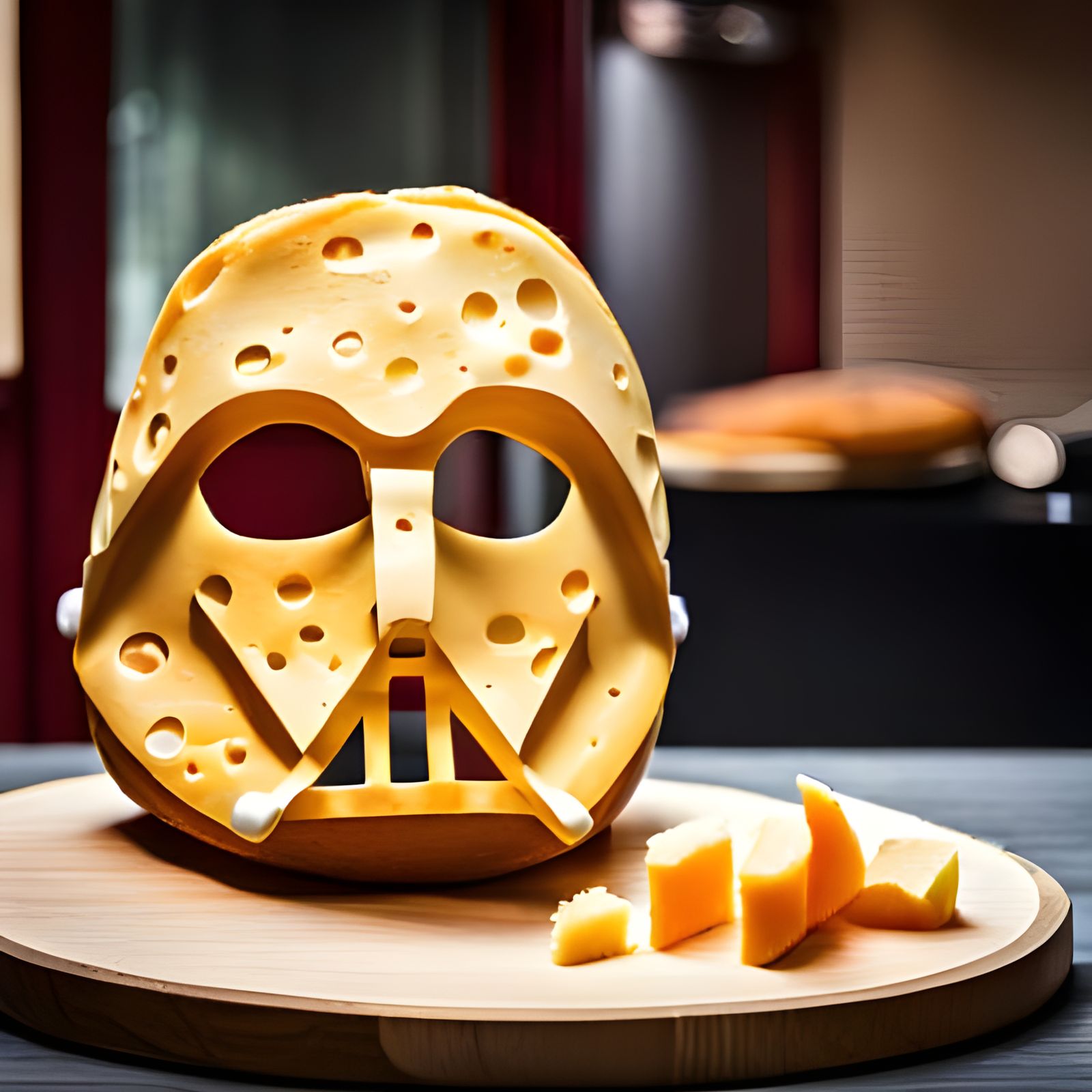 Darth Vader Cheese Mask, Close-up Photo