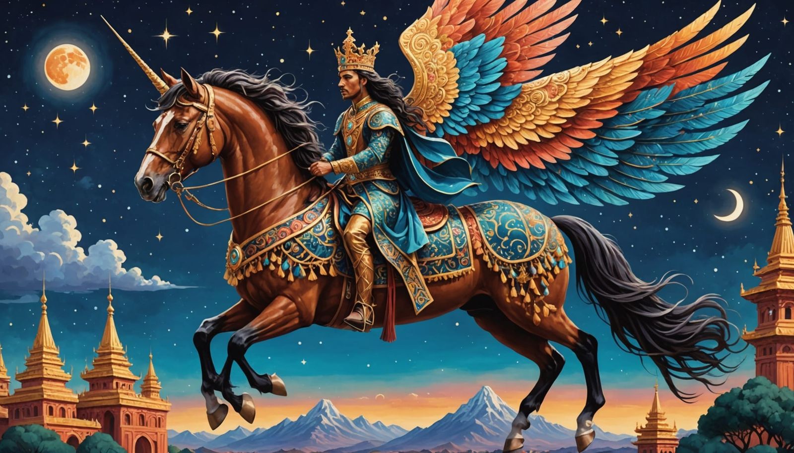 Majestic Winged Horse Soars Through Mythical Skies