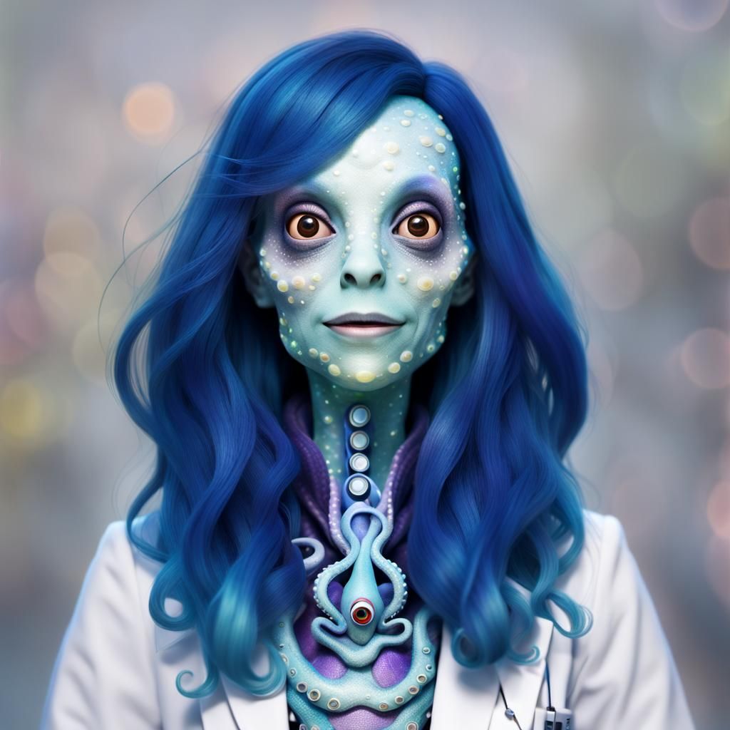 Incorporeal Octopus Doctor in Pixar Animation Style