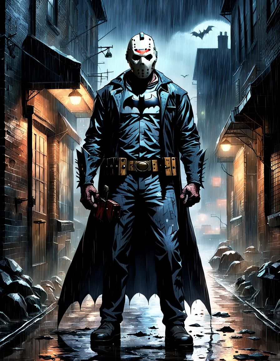 Batman and Jason Voorhees Mashup in Gotham