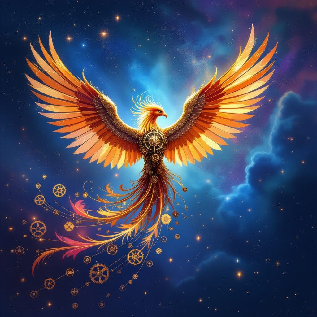 Clockwork Phoenix Emerges From Stardust Nebula