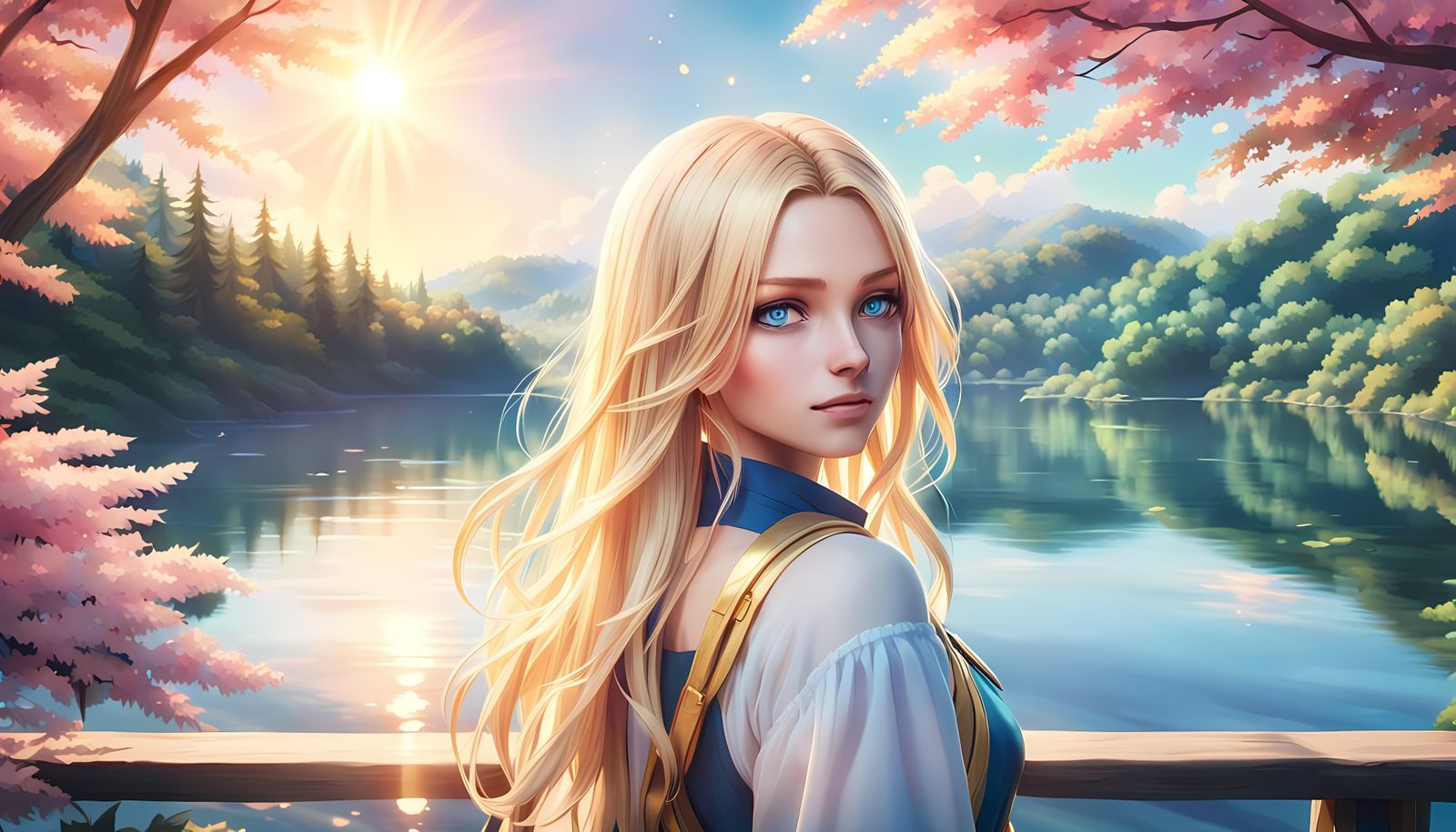 Anime Goddess Radiates Warmth and Radiance