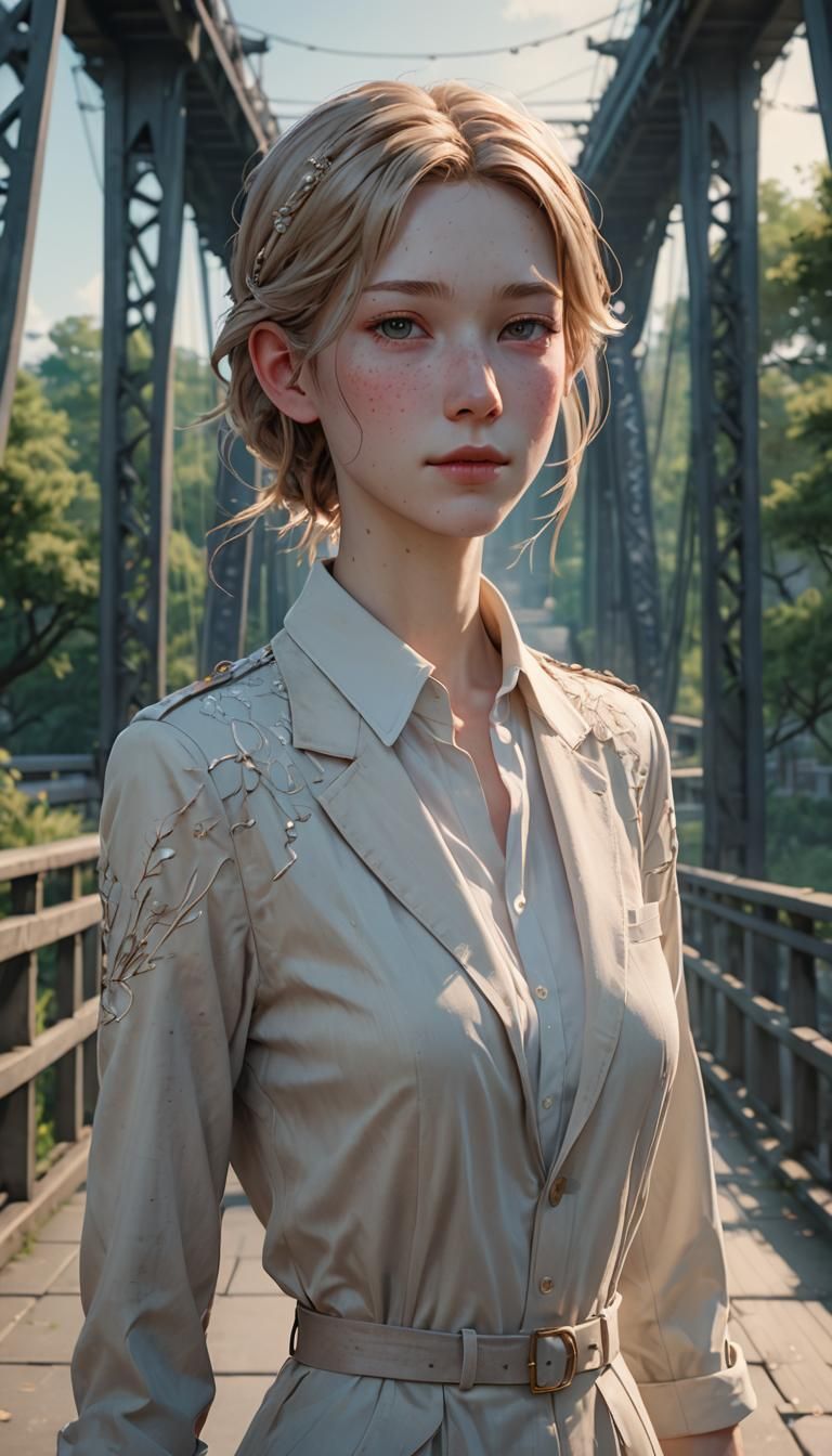 Androgynous Anime Figure in Pastel Lighting