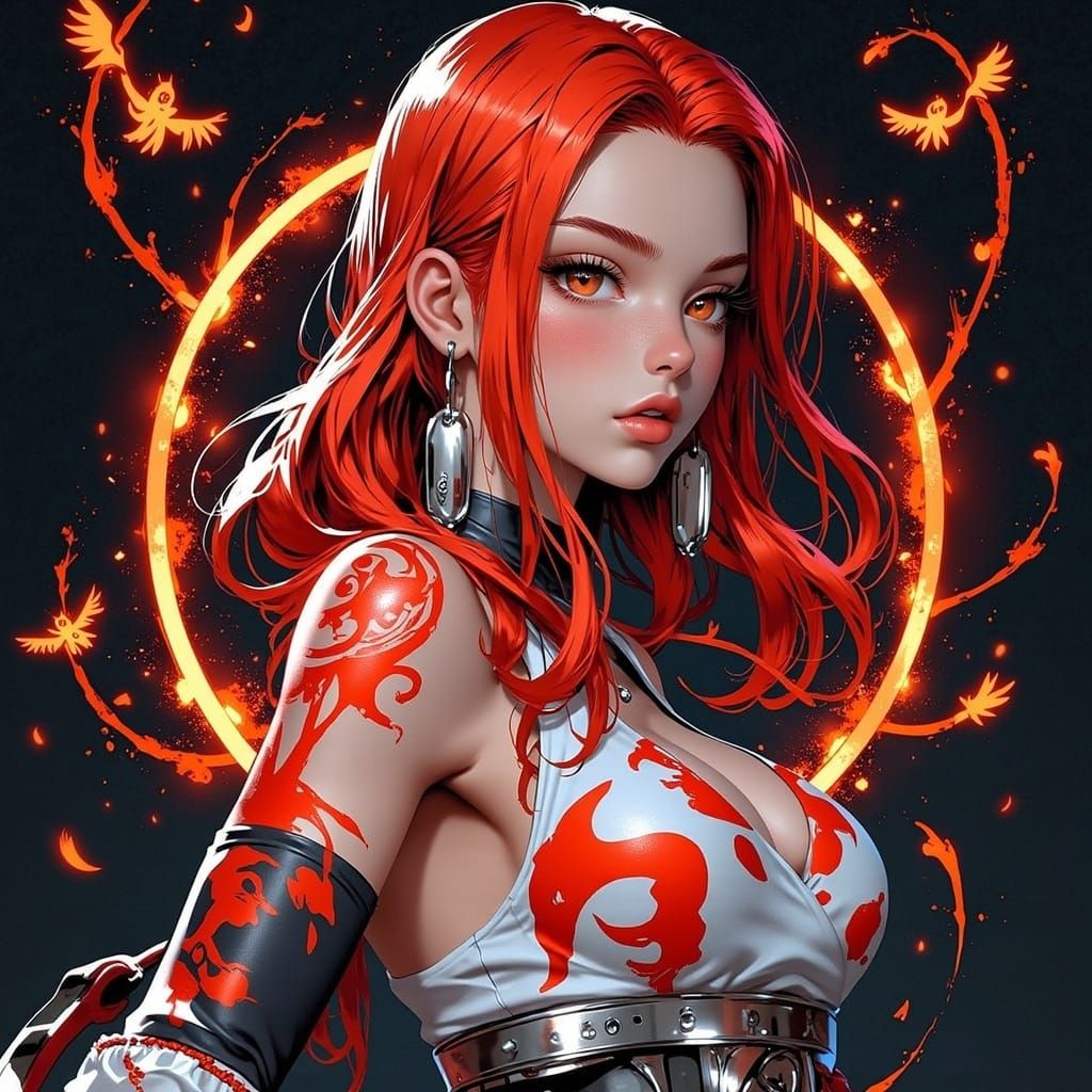 Koi Woman Portrait in Fantasy Digital Art
