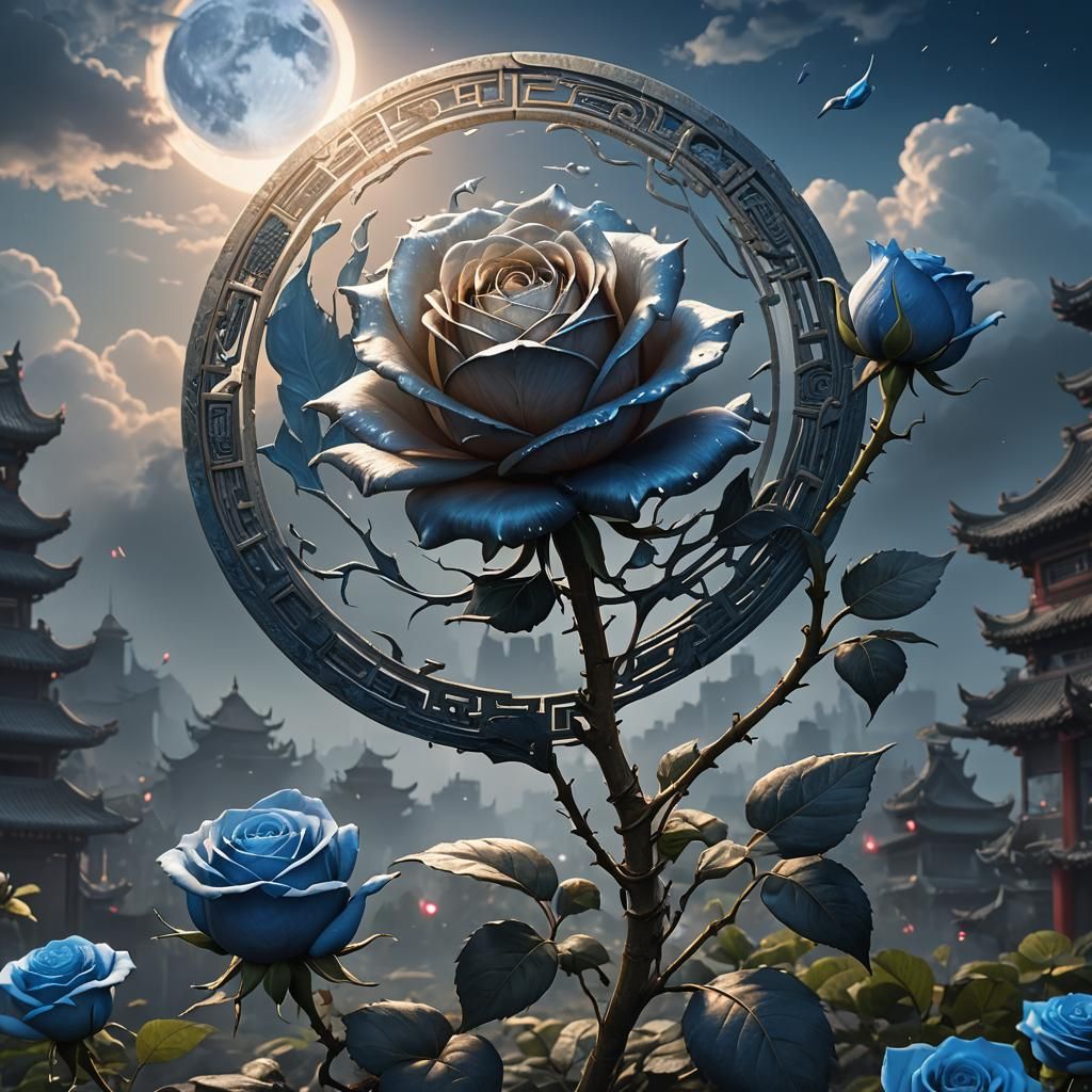 Blue Rose Air Elemental Fantasy Concept Art