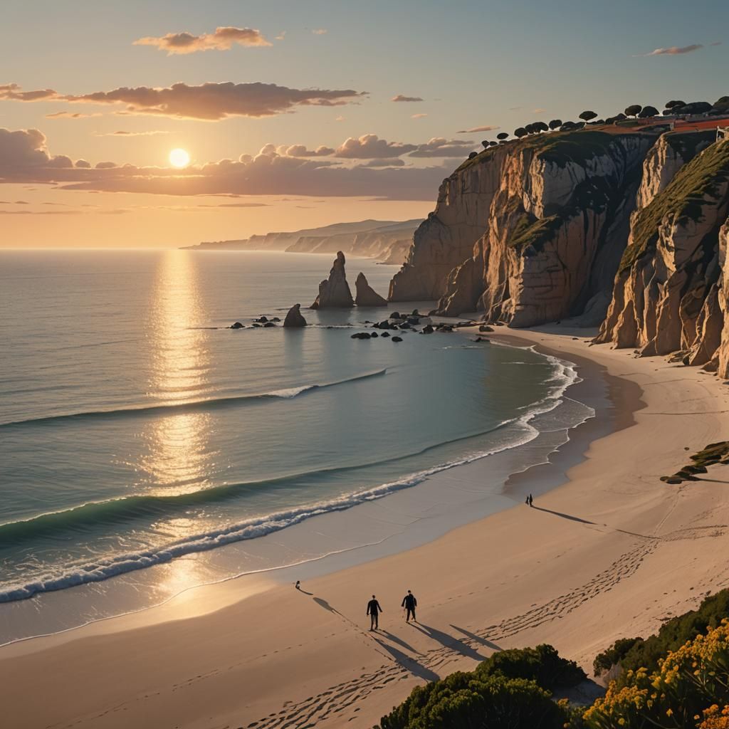 Beach Walk in Portugal: A Matte Painting