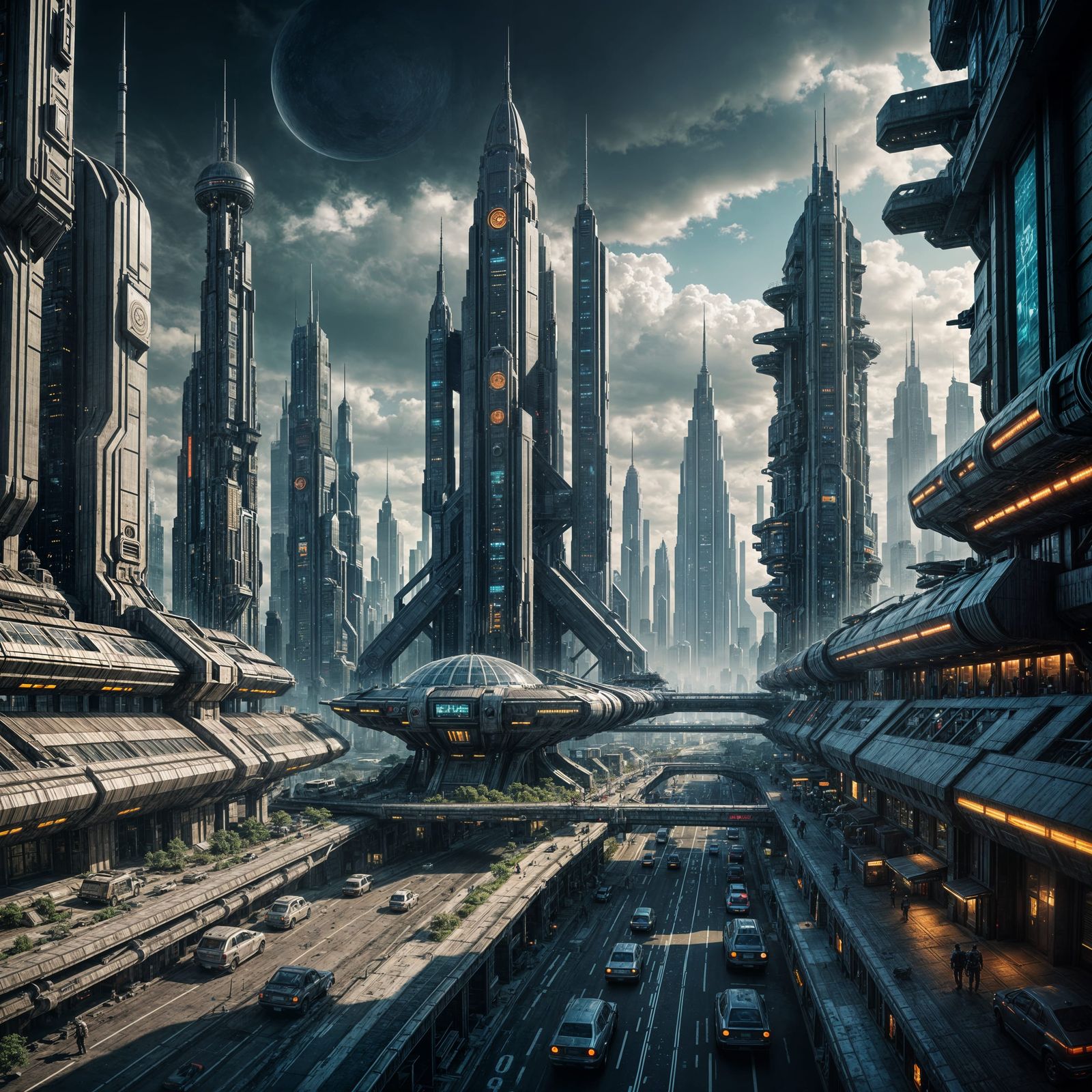 Cyberpunk Cityscape in Hyperrealistic Detail