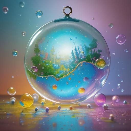 Whimsical Glass Wonderland in Pastel Hues