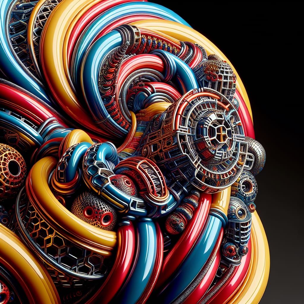 Futuristic Goddess of Interconnected Pipes