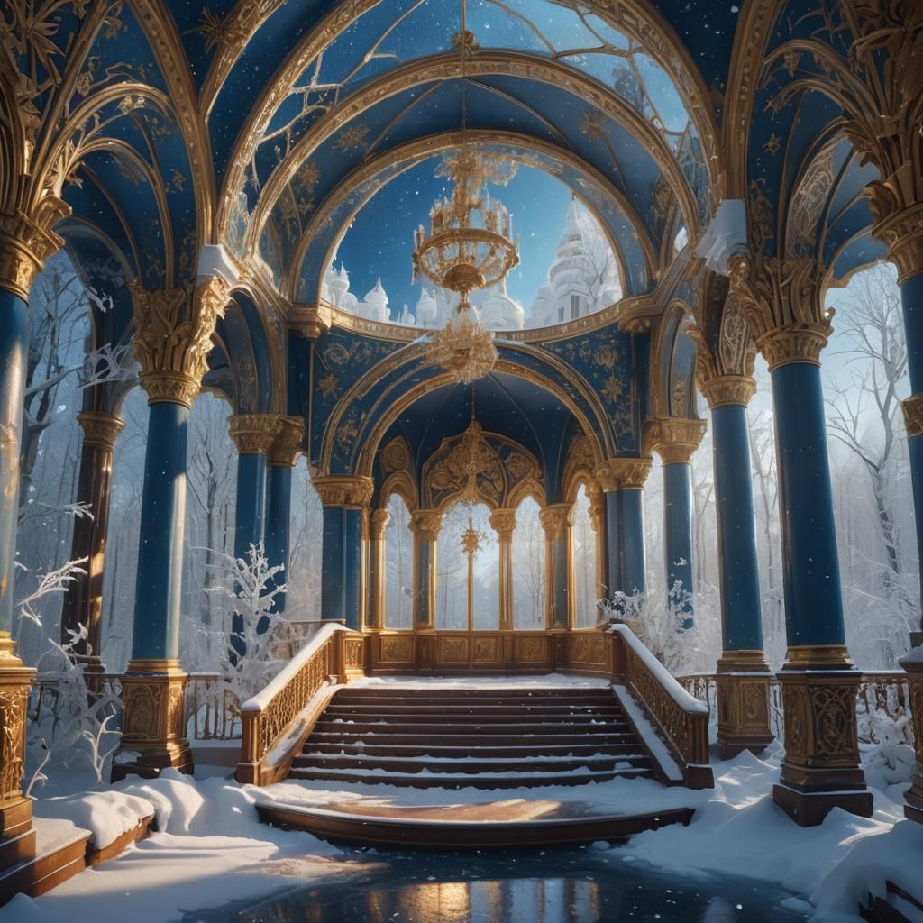 Mystical Winter Palace in Orthodox Architectural Style