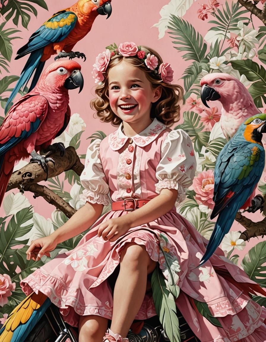 Pink parrot joy!