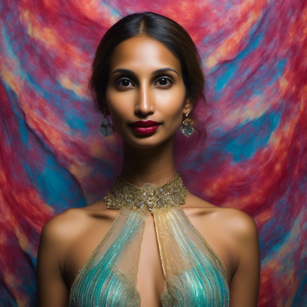 Ethereal Portrait in Romantic Style with Iridescent Mist