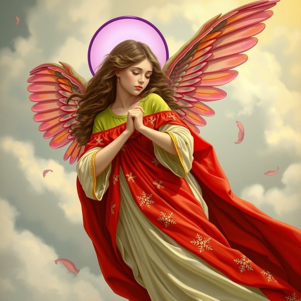 Angel in Vibrant Colors and Ethereal Neoclassical Realism