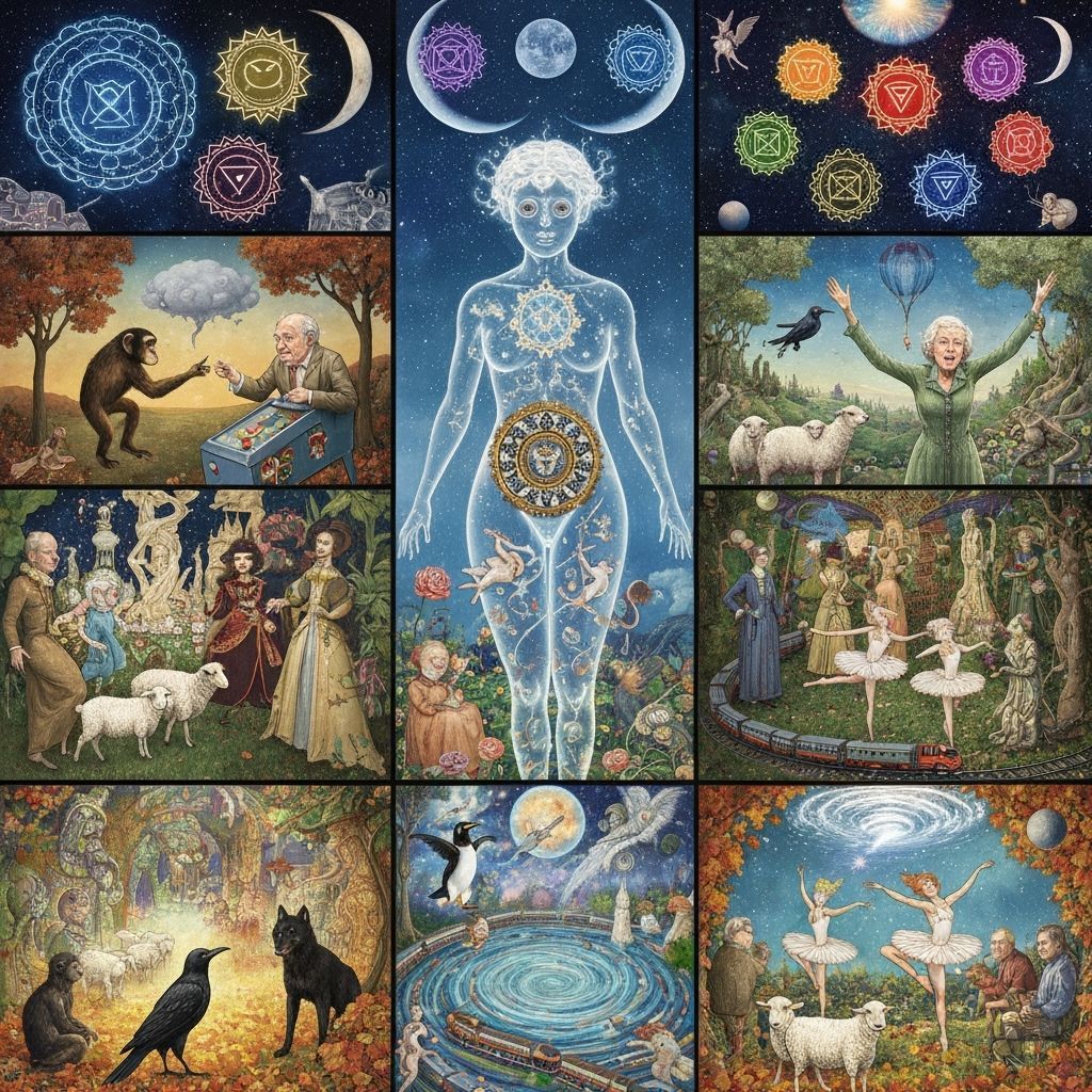 Luminous Chakra Being with Mythological Aura