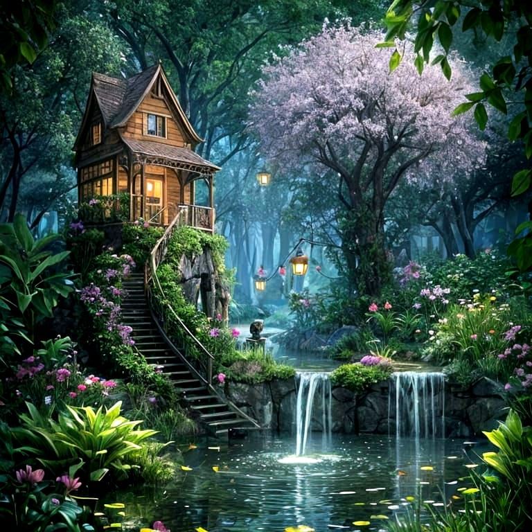 Enchanted Garden with Giant Dandelions