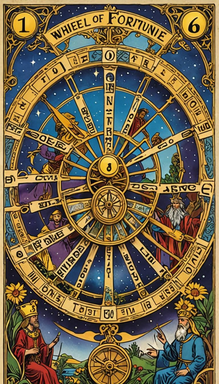 Wheel of Fortune Tarot Card Illustration
