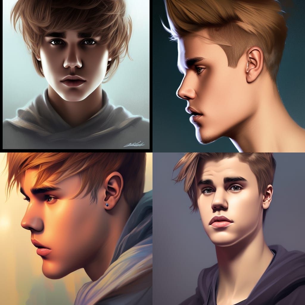 Justin Bieber Portrait: Hyperdetailed Digital Art