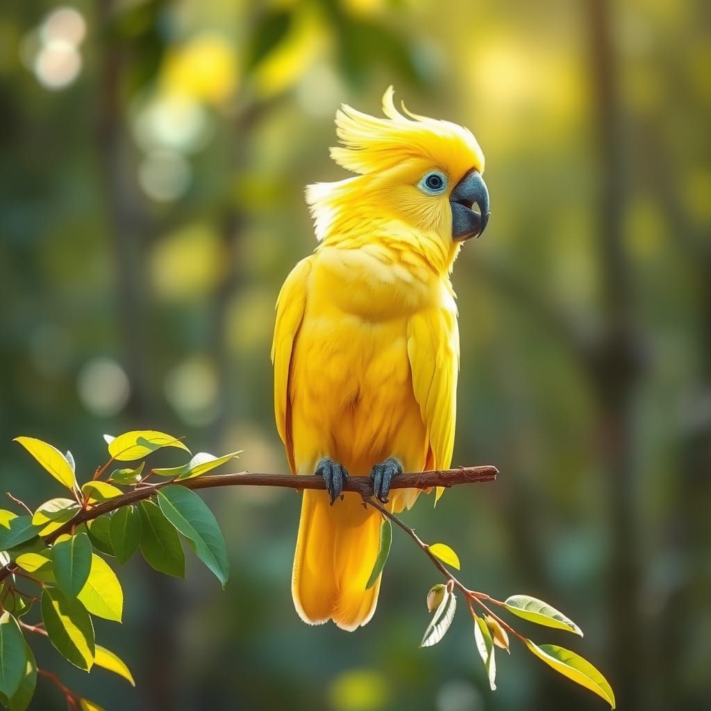Vibrant Sulfur-Crested Cockatoo in Dreamy Australian Forest