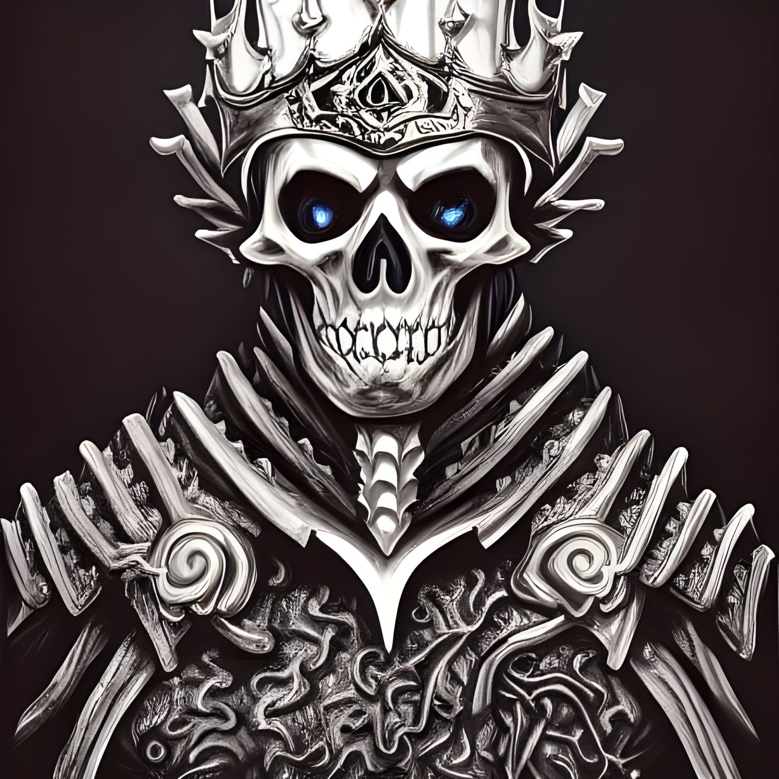 Skeleton King in Hell: Airbrush Art