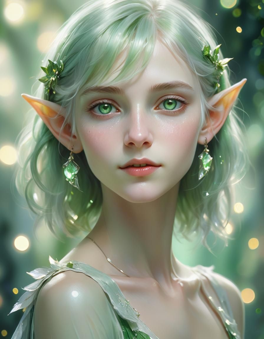 Ethereal Elf Portrait in Corinth Style