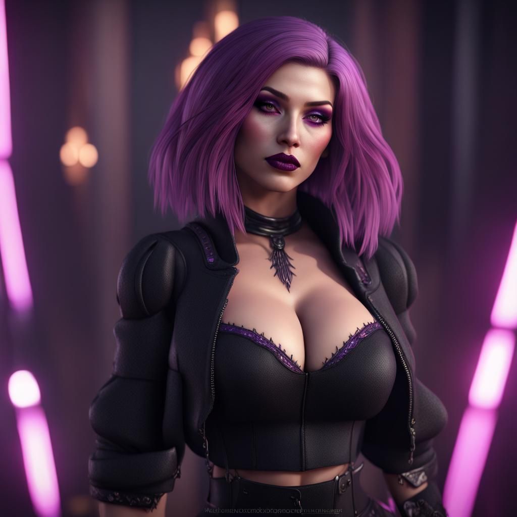 Glamorous Gothic Woman in 3D Cinematic Style