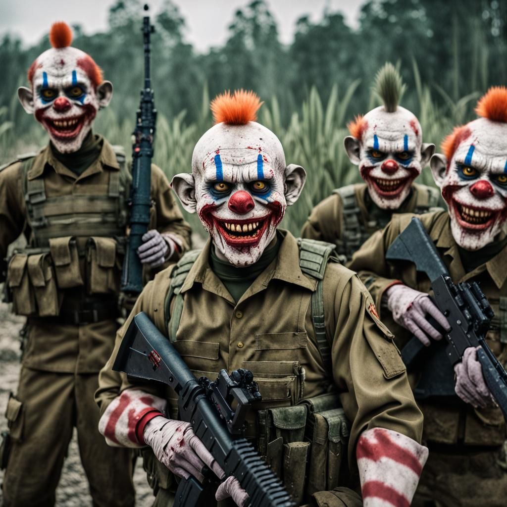 Zombie Monkey Clown Soldiers: Cinematic Film Still