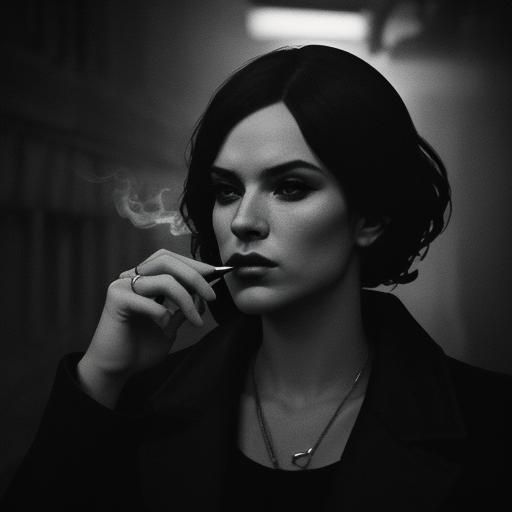 Film Noir: Cigarette in Dimly Lit Alleyway