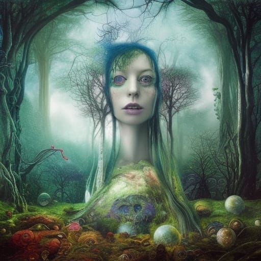 Ethereal Bewitched Chaos: A Surreal Stopmotion Photograph