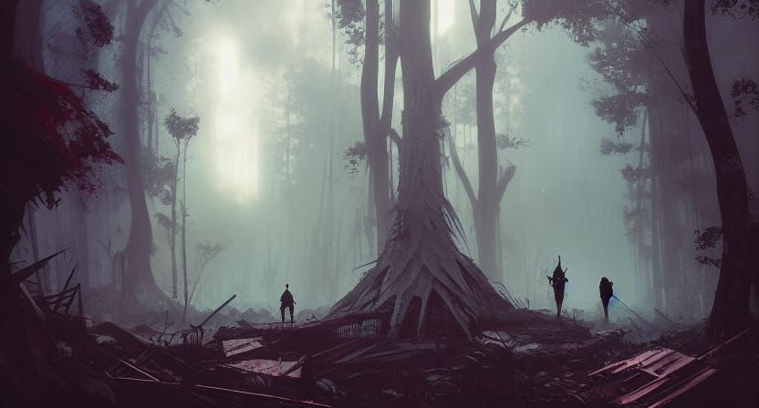 Ancient Ruins in Detailed Matte Painting Style