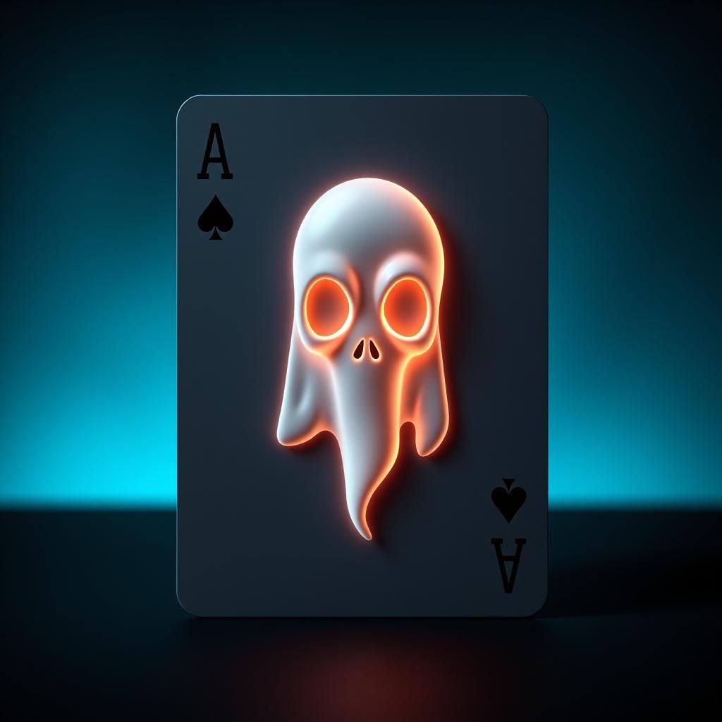 Ghost Face Poker Card in Eerie 3D