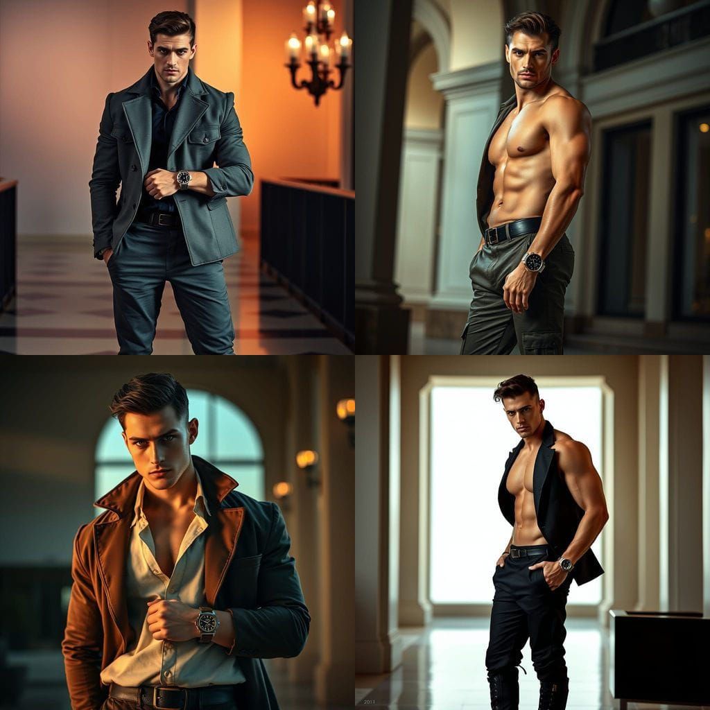 Handsome Male Model in High-Fashion Editorial Photography