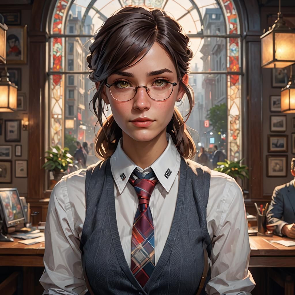 Nerd Girl Portrait in Artgerm Style, 8k Resolution