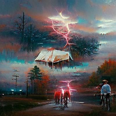 Stranger Things Scene as Oil Painting