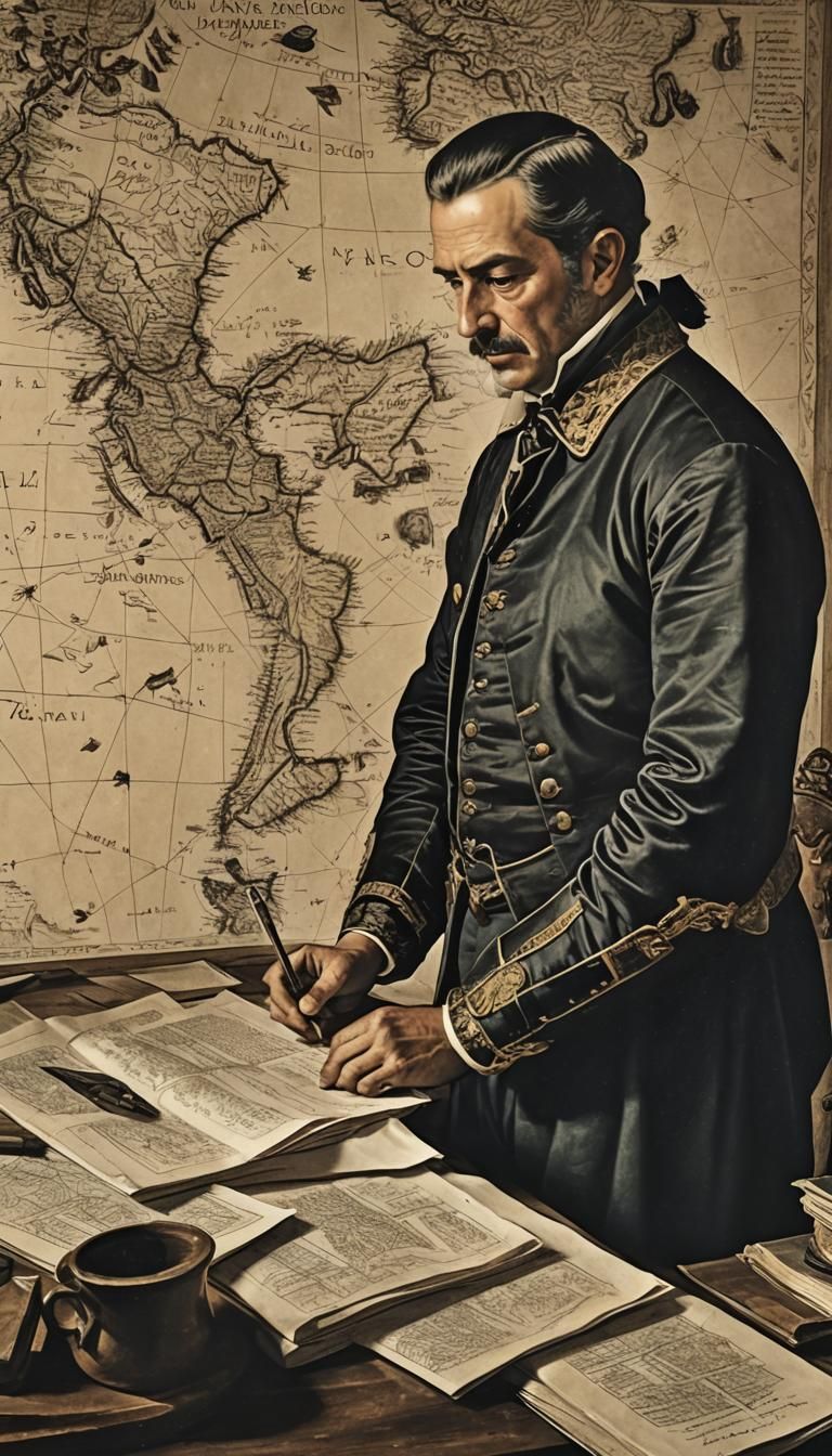 Julius Caesar Writing in Baroque Style