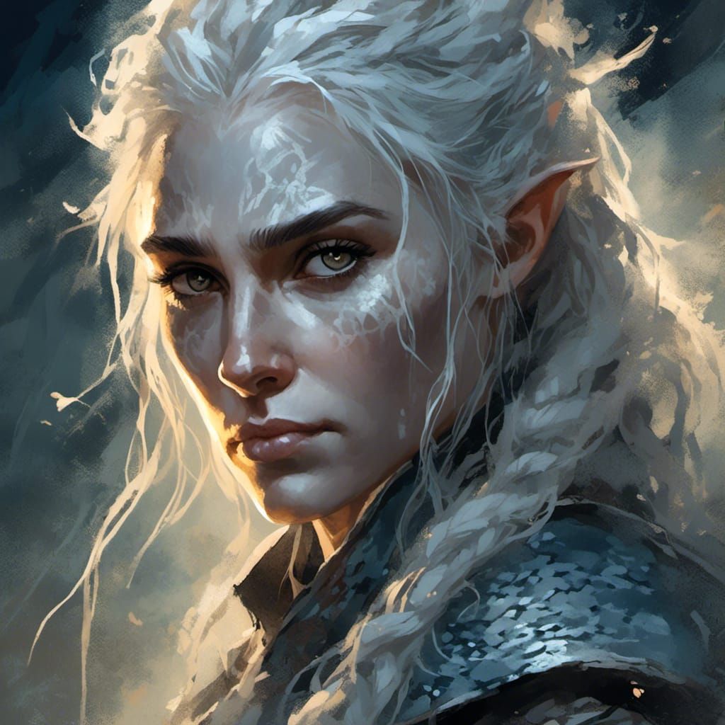 Ethereal Elf Rogue Portrait in Gothic Style
