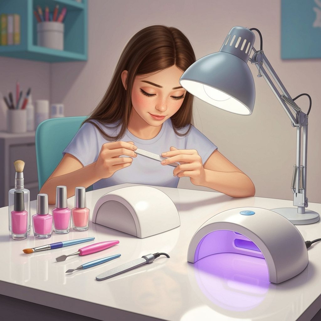 Girl Gets Nails Done in Whimsical Salon