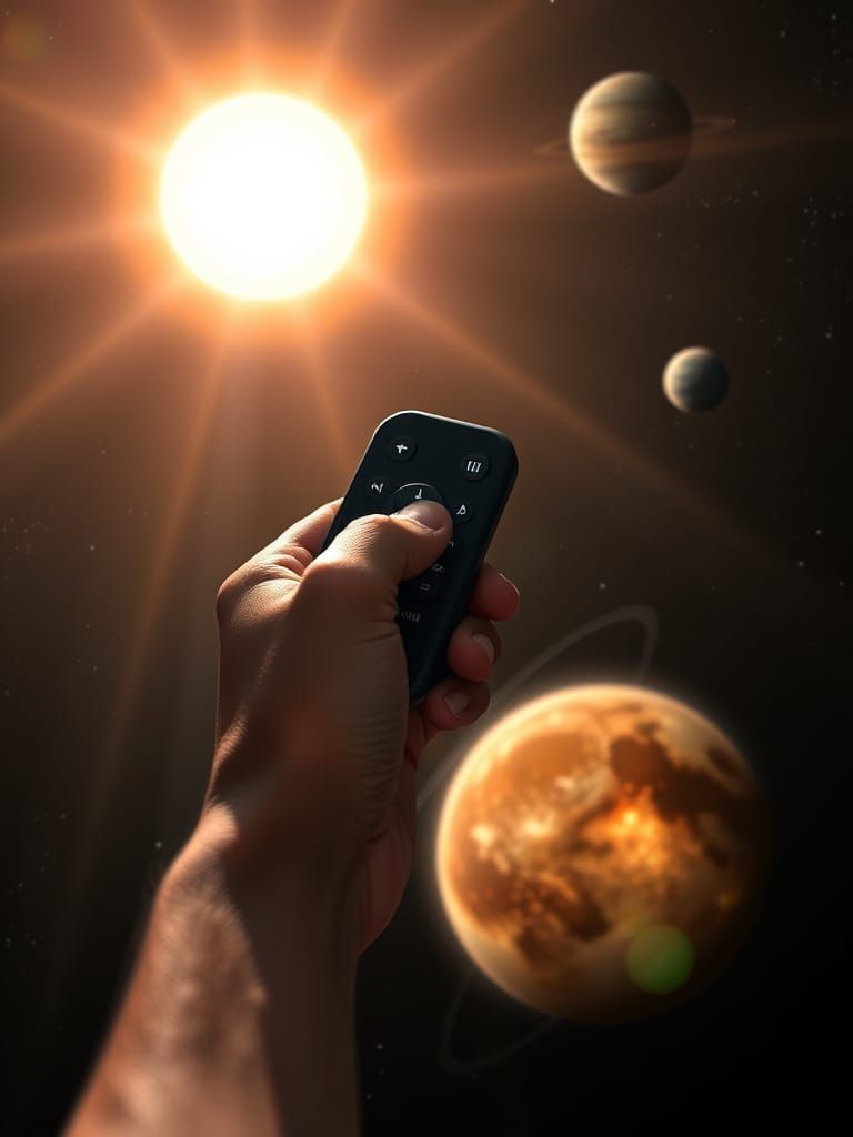 God Illuminates the Solar System with a Remote Control