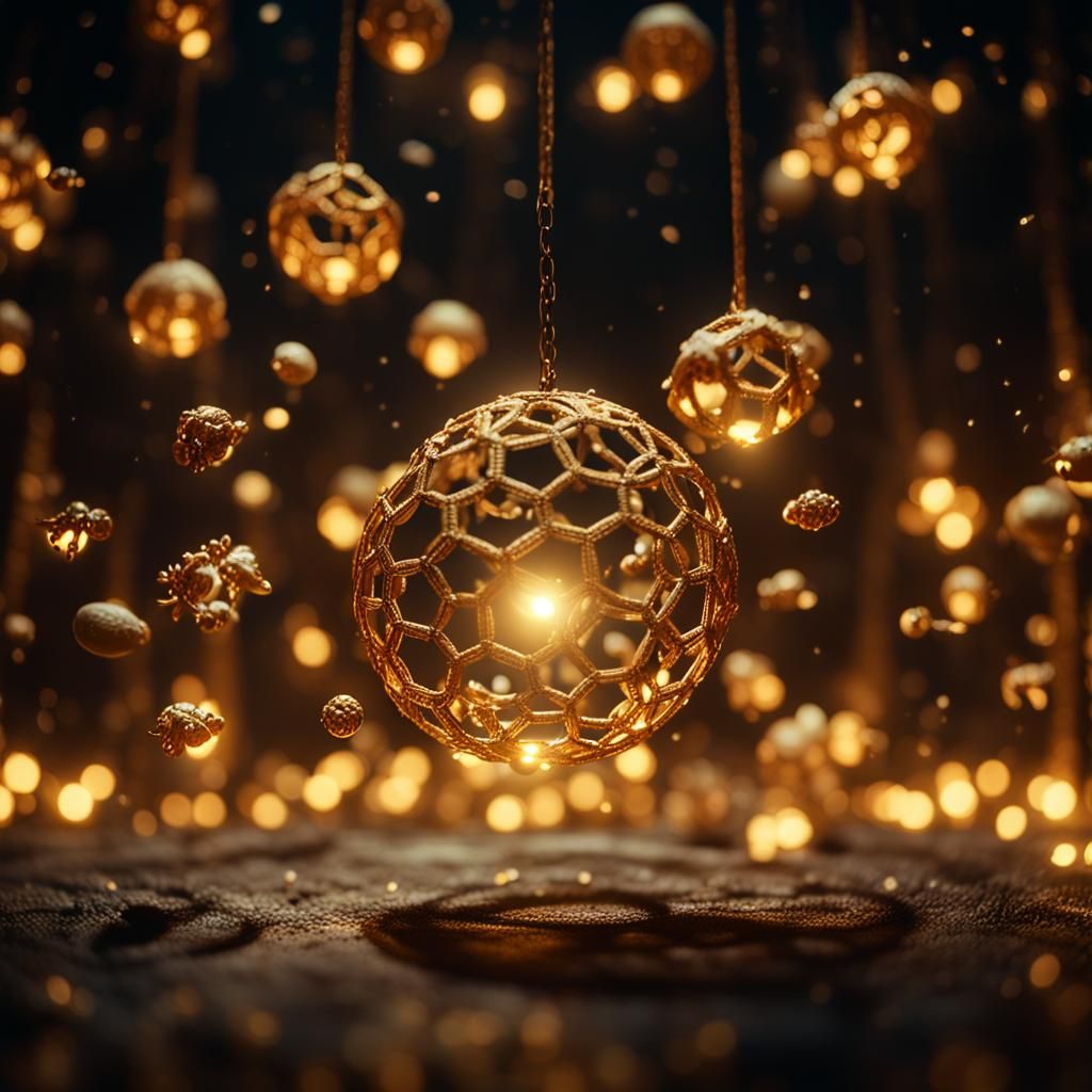 Glowing Orbs in Mystical Chamber: Cinematic Still