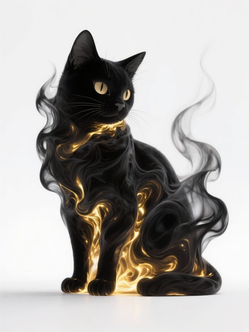 a photo of the close up of a beautiful cute black cat made o...