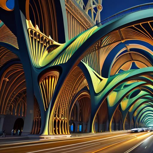 Surreal Architecture: Catenary Arches in Dreamscape