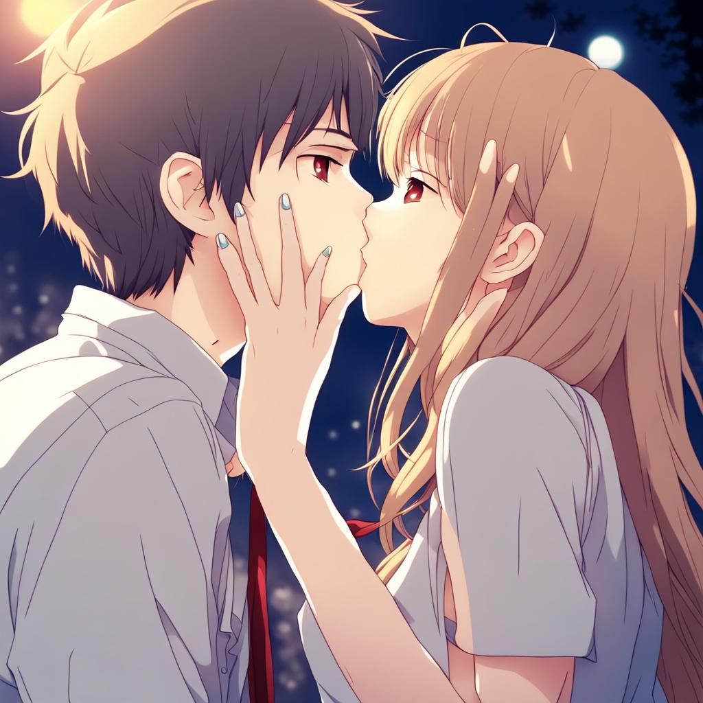 Anime Style Kissing Scene