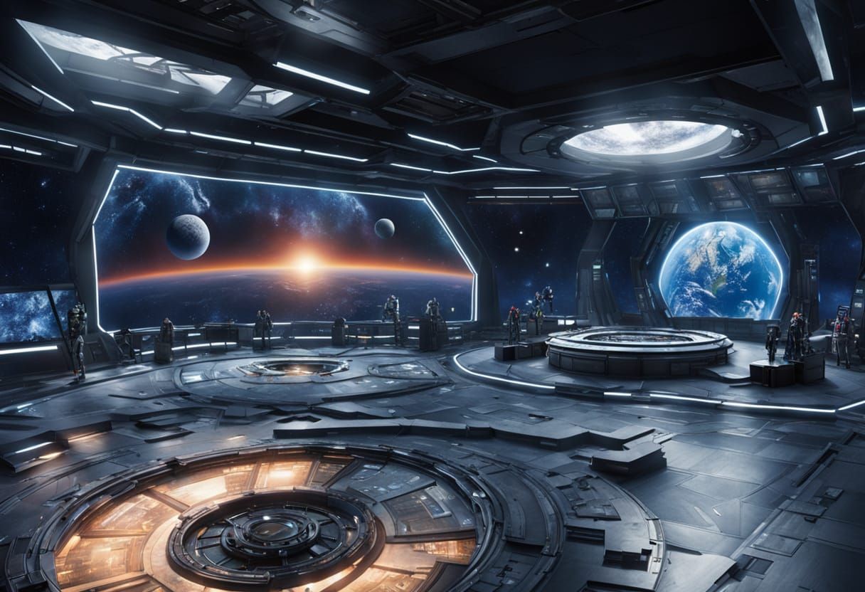 Justice League Watchtower Interior Overlooking Earth