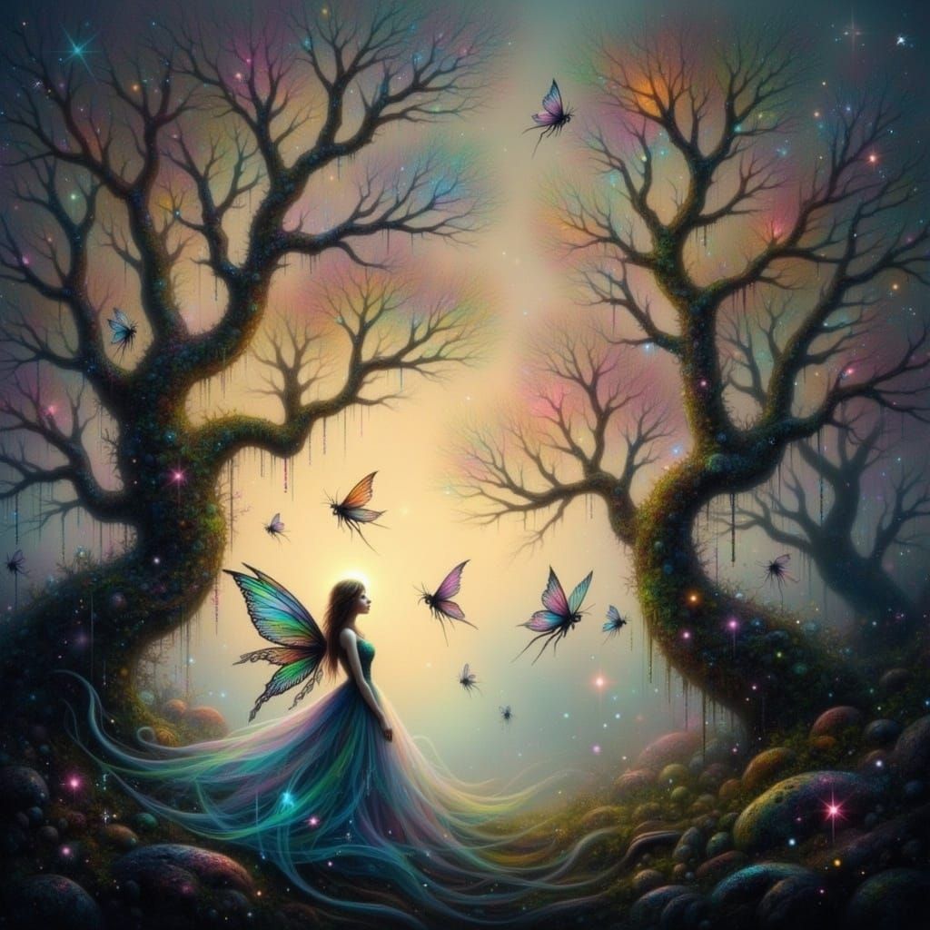 Mystical Fae Realm at Dawn