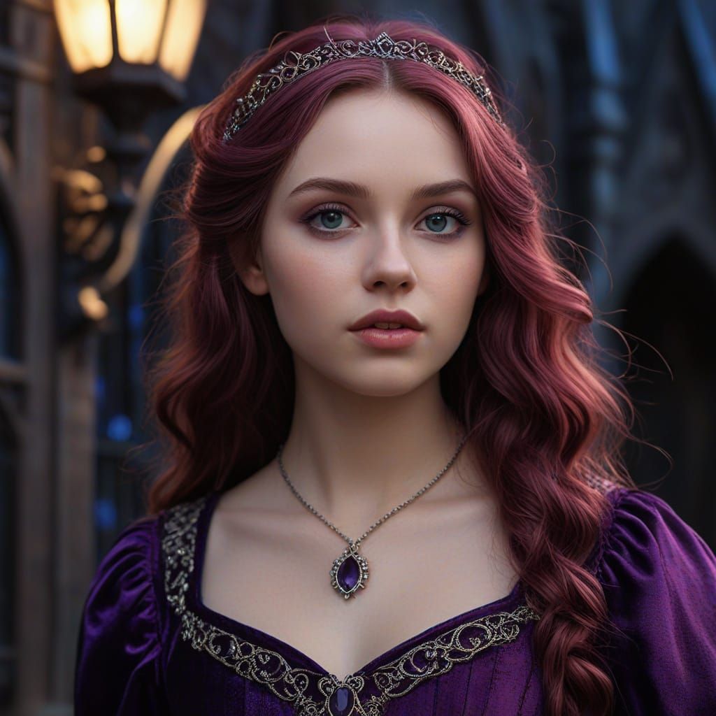 Enchanting Gothic Fantasy Portrait in Disney Style