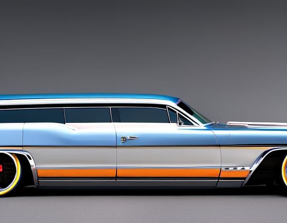 Futuristic Cadillac Station Wagon with Shifting Paint
