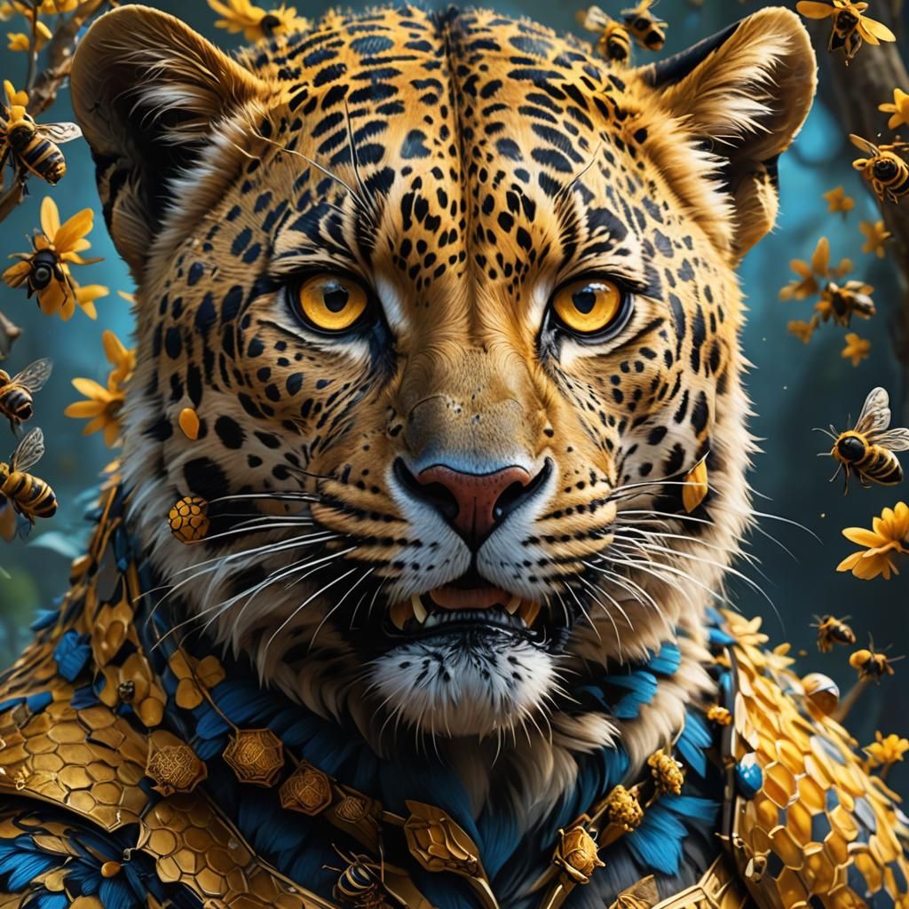 Terrifying Leopard-Bee Hybrid Concept Art
