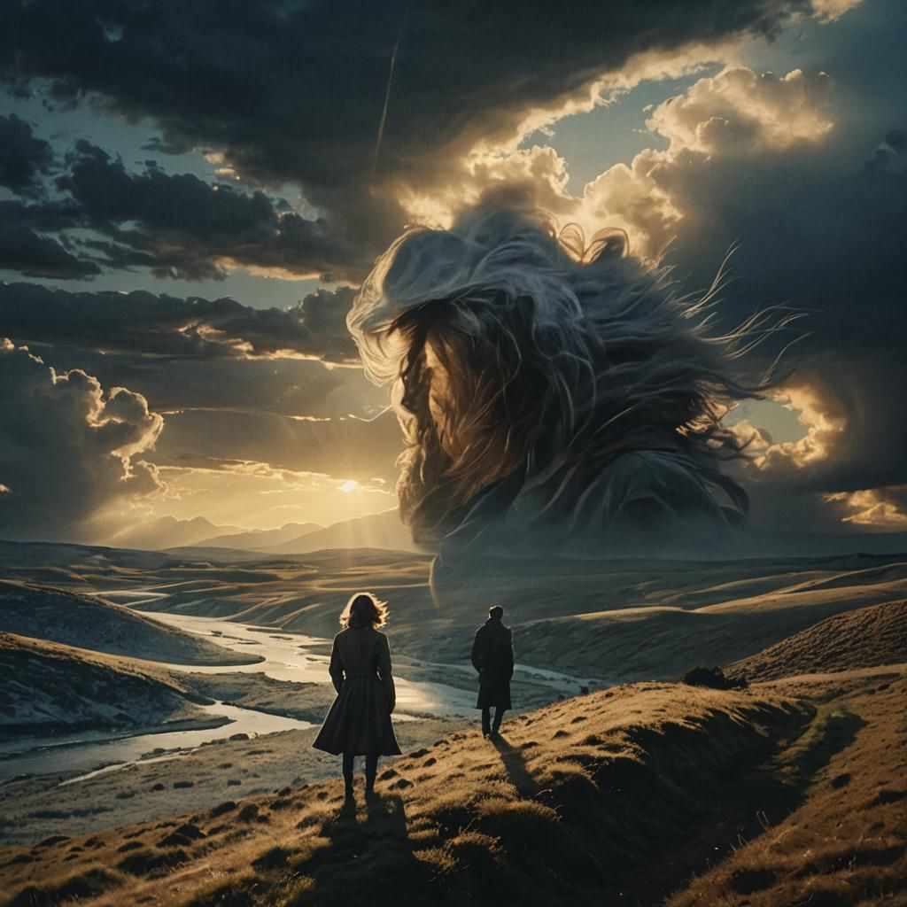 Serene Windswept Landscape: Cinematic Photography