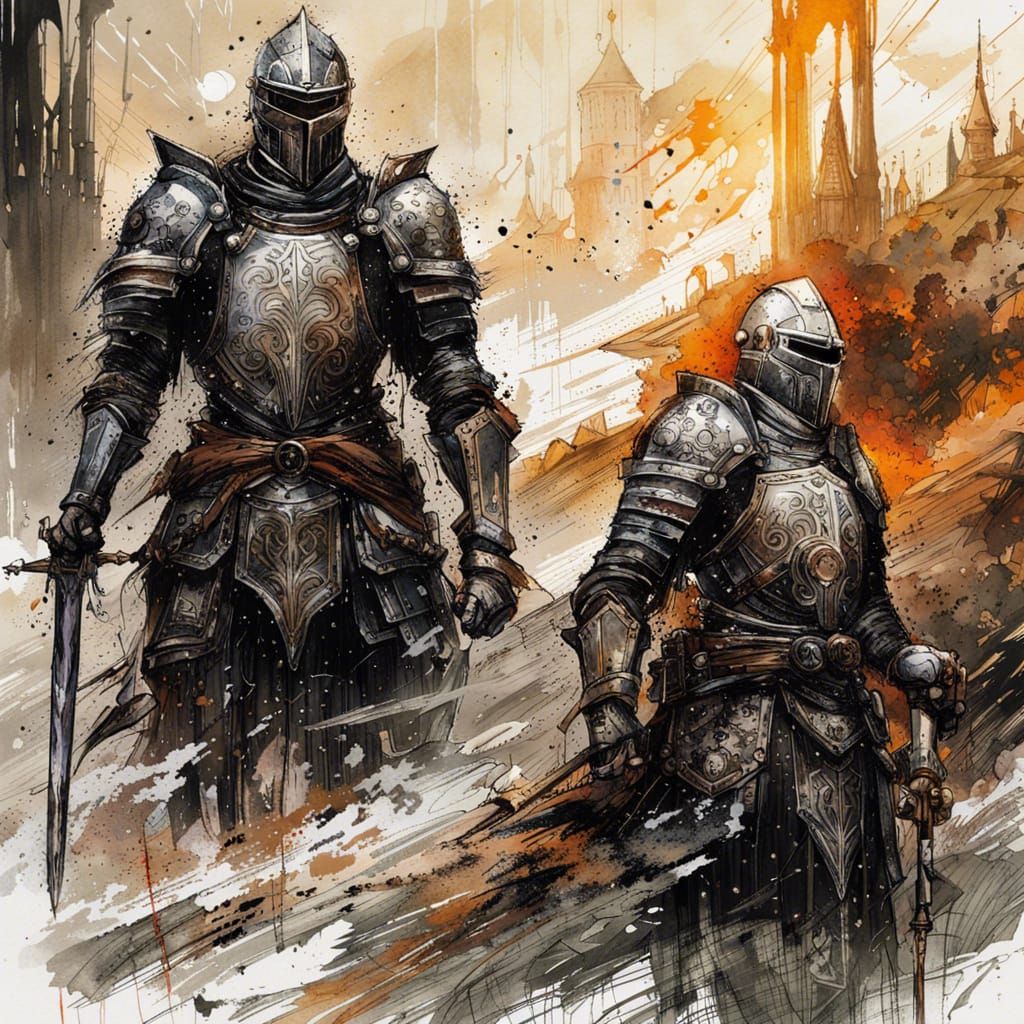 Gothic Knight Squad in Field of Roses