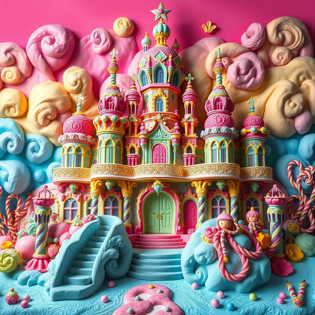 Whimsical Cotton Candy Palace Inspired by Roald Dahl