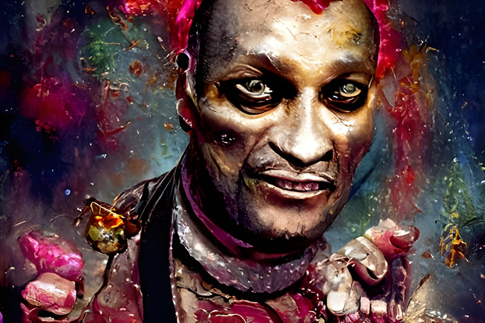 Horror Portrait: Man and Bees in Detailed Matte Painting